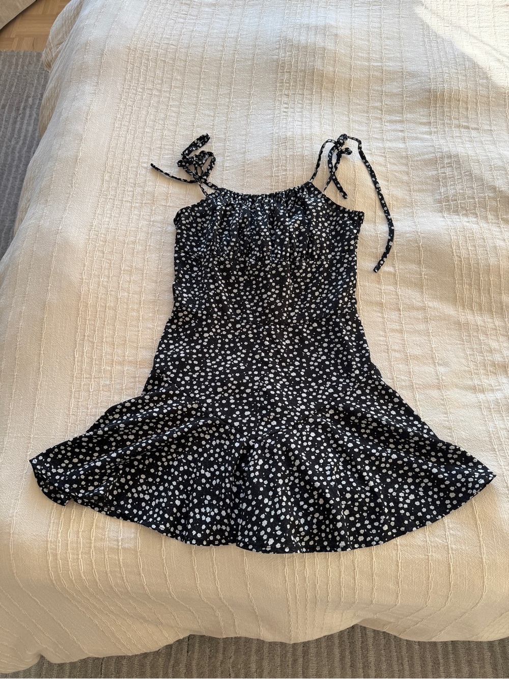 Black Floral Tie-Strap Romper